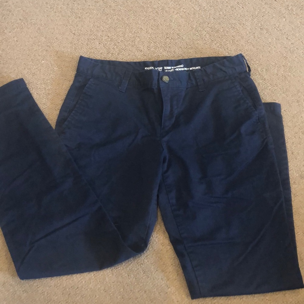 Navy boyfriend khakis